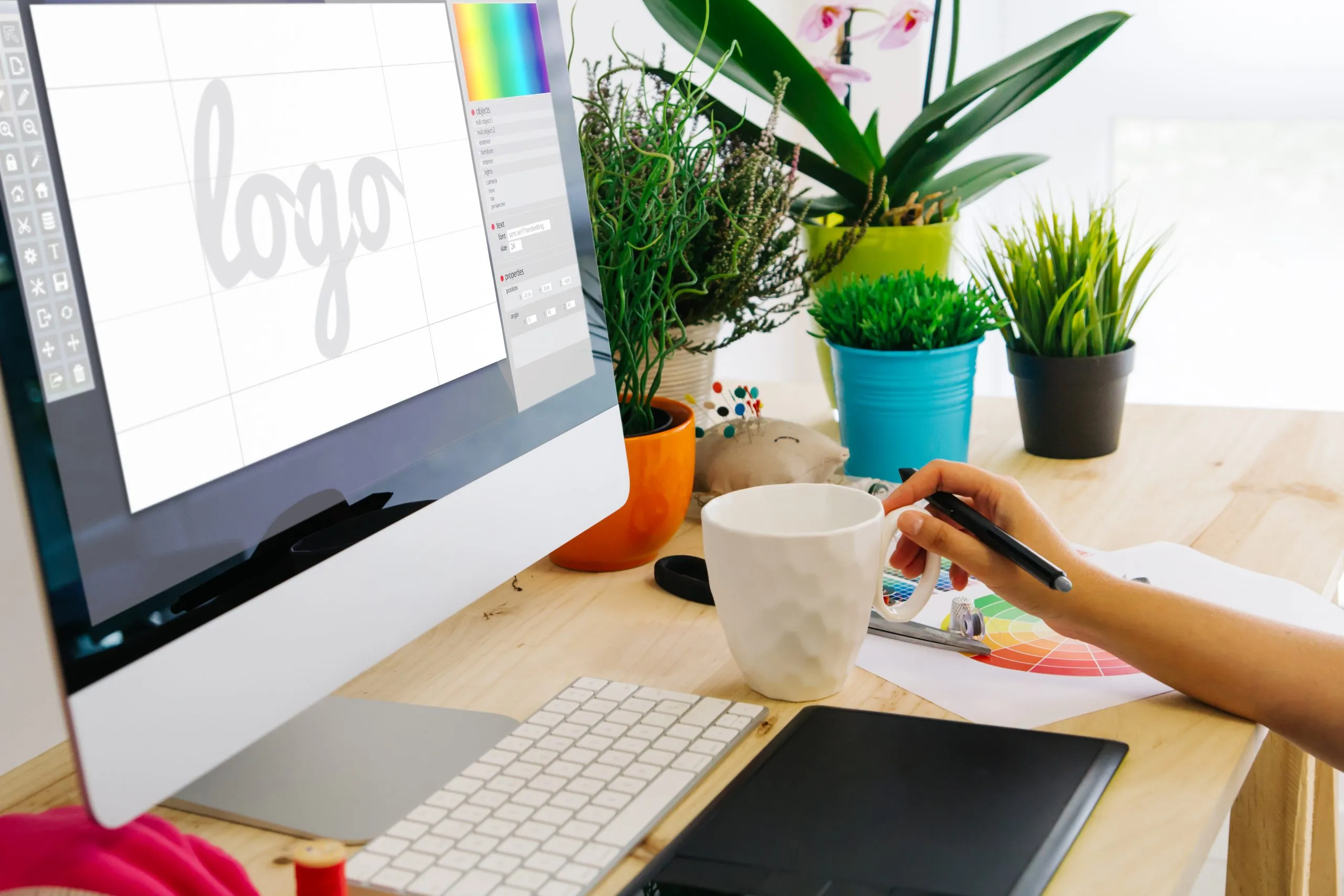 Diseño de logotipo en un computador